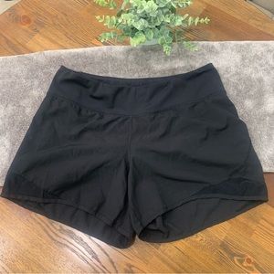 High Waist Black Athletic Shorts w/ Mesh